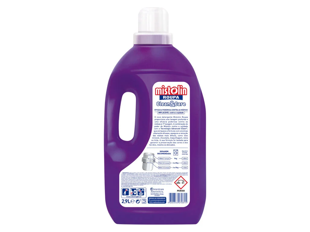 Detergente roupa Mistolin Clean&Care 28D 2,9L