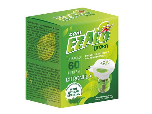 Difusor c/ recarga líquida Ezalo Green 60n 22.5ml