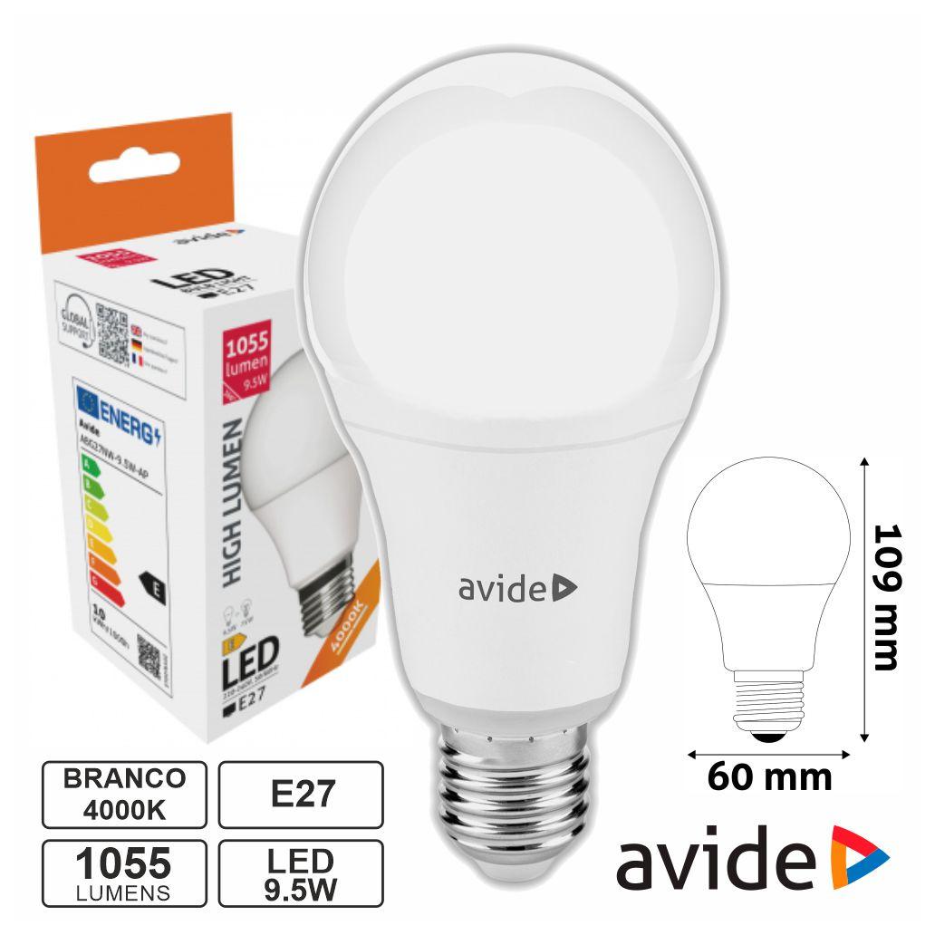 LED Bulb Avide E27 White Light 9.5w 1 Un