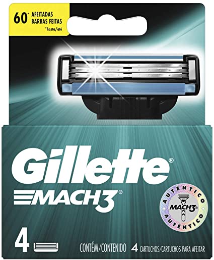 Recarga de lâminas Gillette Mach3 4un