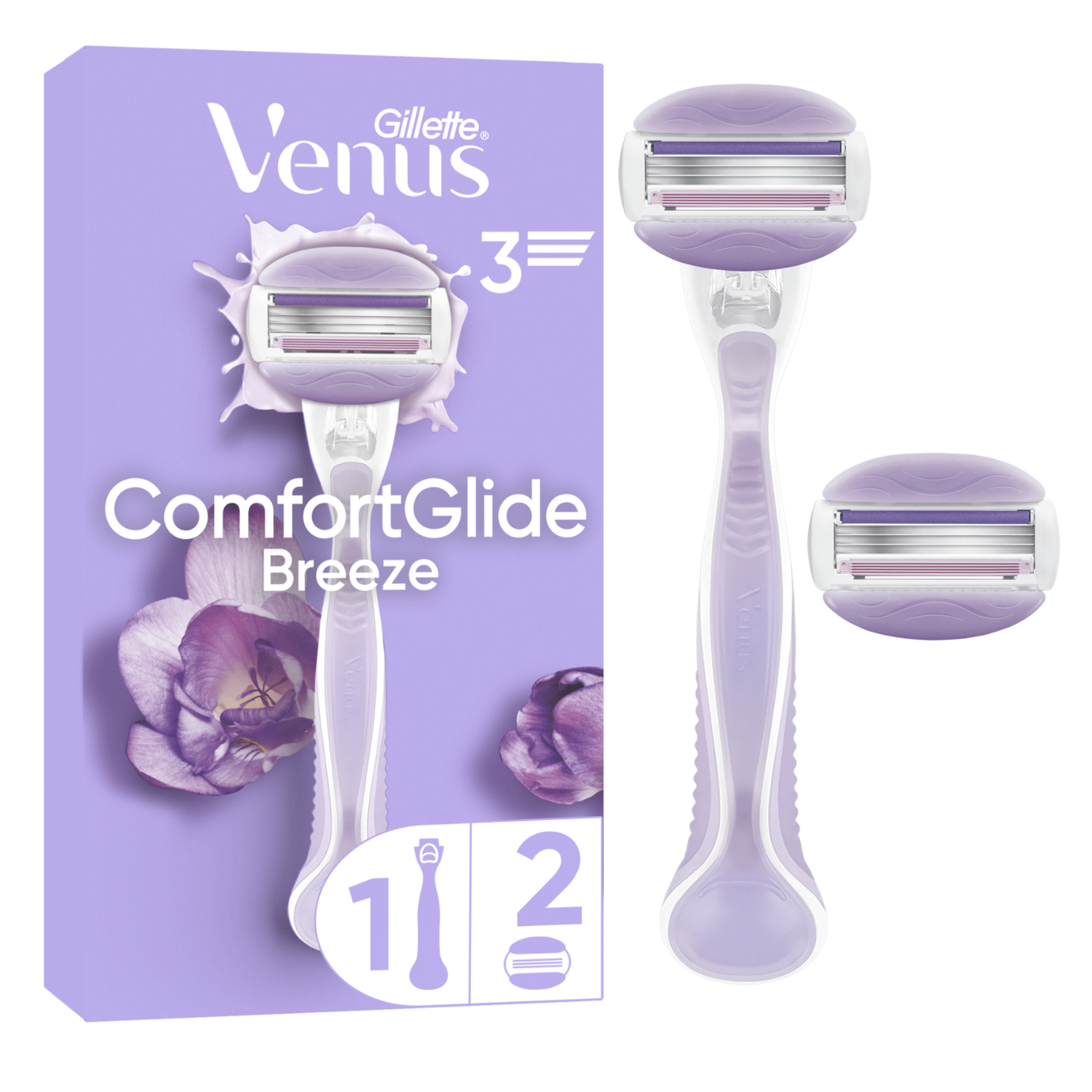 Máquina depiladora Gillette Venus ComfortGlide Breeze 1un + 2rec