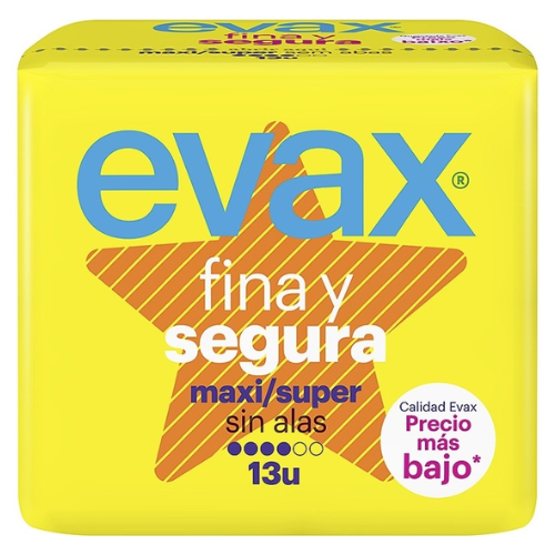 Pensos Higiênicos Evax Fina y Segura Maxi S/Alas