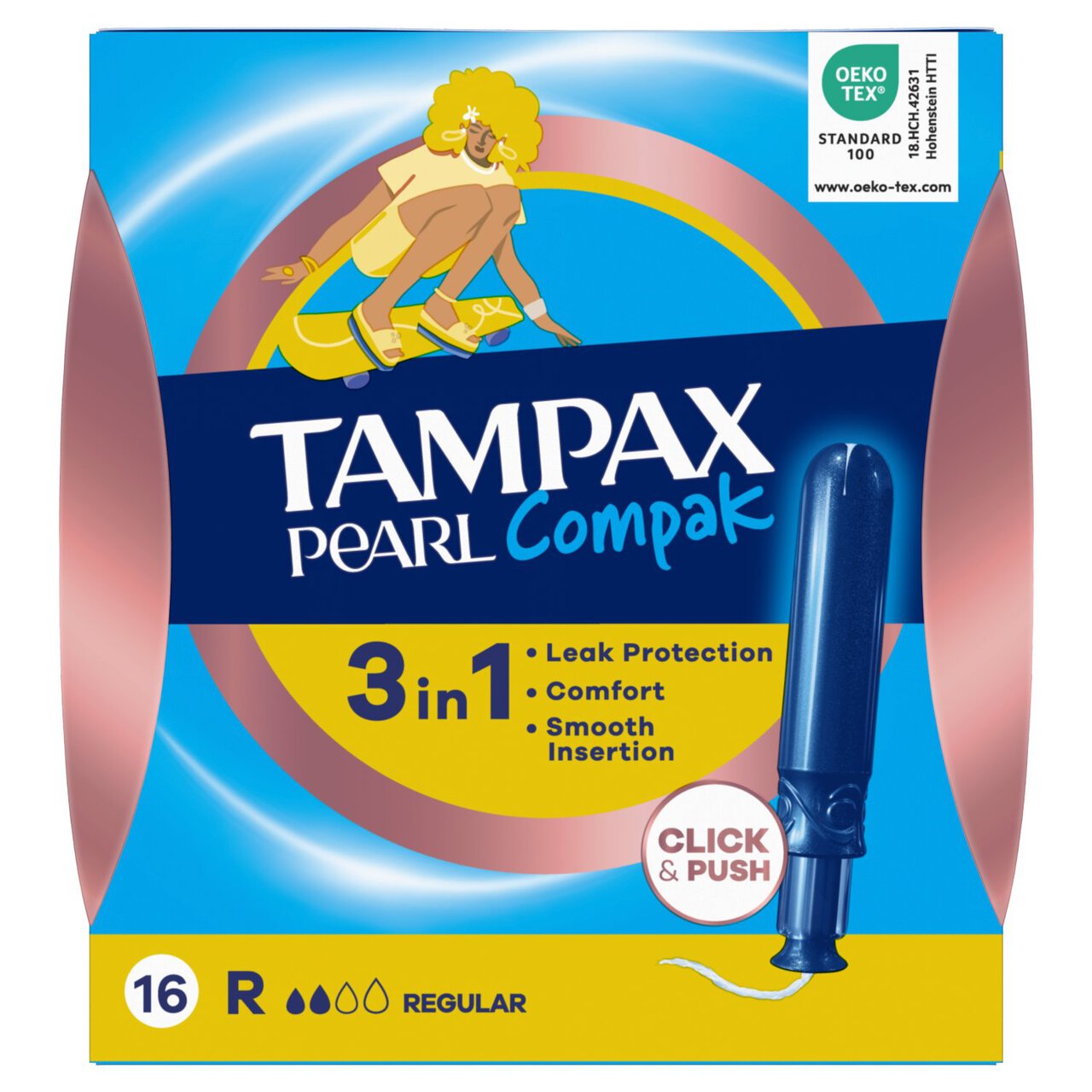 Tampons Tampax Pearl compak Regular 16un