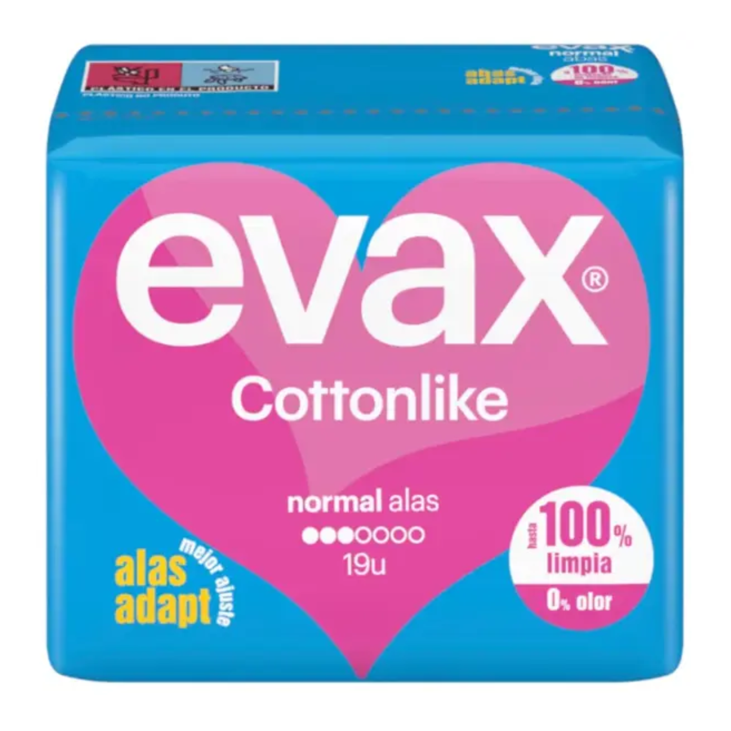Pensos Higiênicos Evax Cottonlike Normal Alas 19un