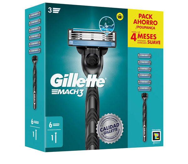 Máquina de Barbear Gillette Mach3 + 6 recargas